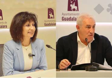 La concejala del PSOE, Pilar Sánchez y el concejal delegado de Seguridad, Chema Antón, de Vox PSOE Pilar Sánchez - Vox Chema Antón