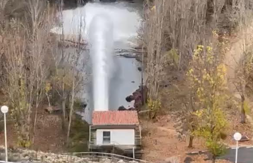 beleña desembalsando agua