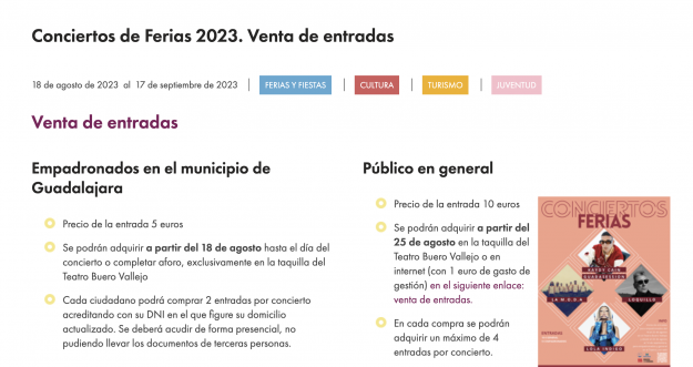 precios entradas conciertos 2023