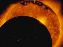 Foto. Astroguada/Archivo GD DETALLE DEL ECLIPSE SOLAR DE 2017 FOTO JAXA NASA